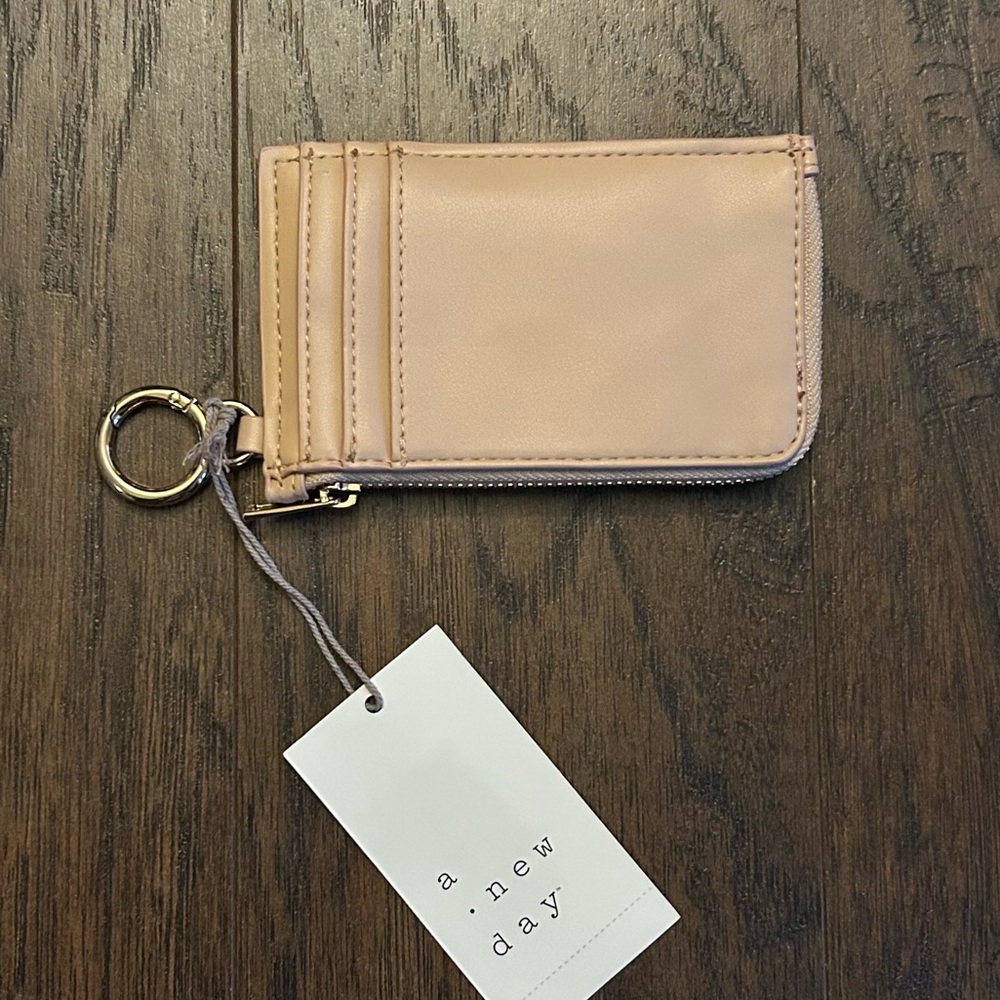 A New Day Cream Zippered Card Holder Pouch